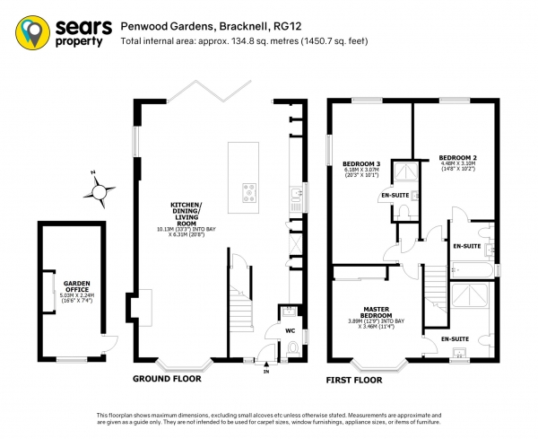 Floor Plan Image for 3 Bedroom Detached House for Sale in Penwood Gardens, Bracknell