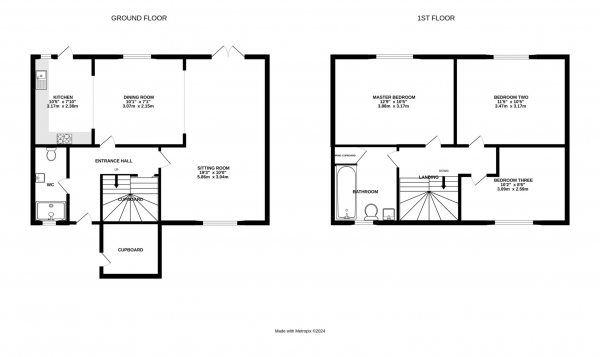 Floor Plan Image for 3 Bedroom Terraced House for Sale in Wheatley, Bracknell