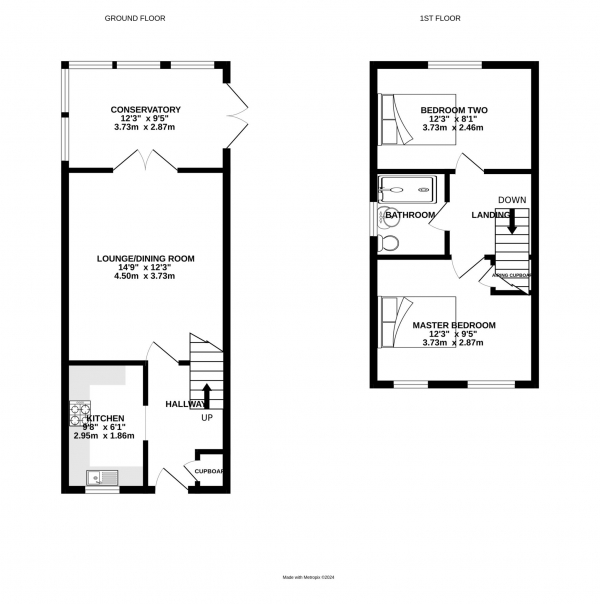 Floor Plan Image for 2 Bedroom End of Terrace House for Sale in Tarnbrook Way, Bracknell