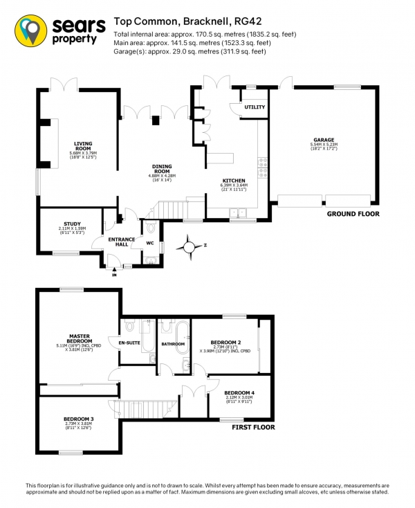 Floor Plan Image for 4 Bedroom Detached House for Sale in Top Common, Warfield