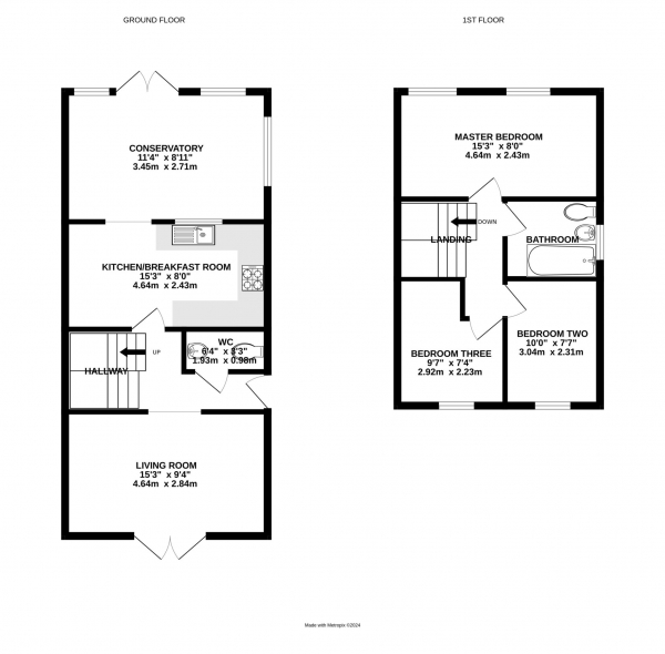 Floor Plan Image for 3 Bedroom End of Terrace House for Sale in Wardstone Park, Bracknell