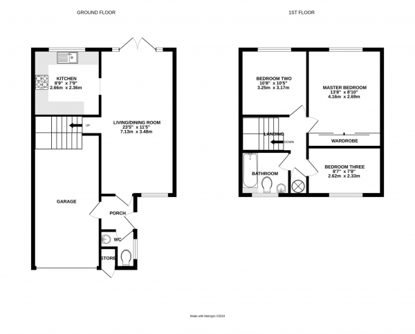 Floor Plan Image for 3 Bedroom Terraced House for Sale in Birkdale, Bracknell Forest