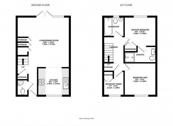 Floor Plan Image for 3 Bedroom End of Terrace House for Sale in Vulcan Drive, Bracknell