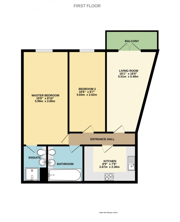 Floor Plan Image for 2 Bedroom Apartment for Sale in Kelvin Gate, Bracknell