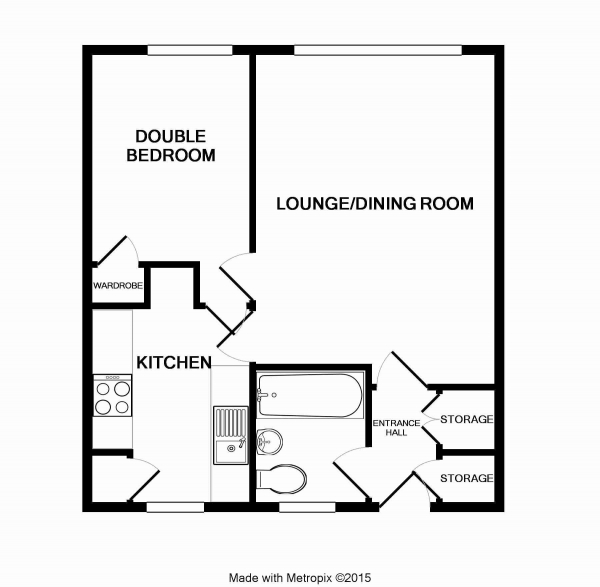 Floor Plan Image for 1 Bedroom Apartment to Rent in Jocks Lane, Bracknell