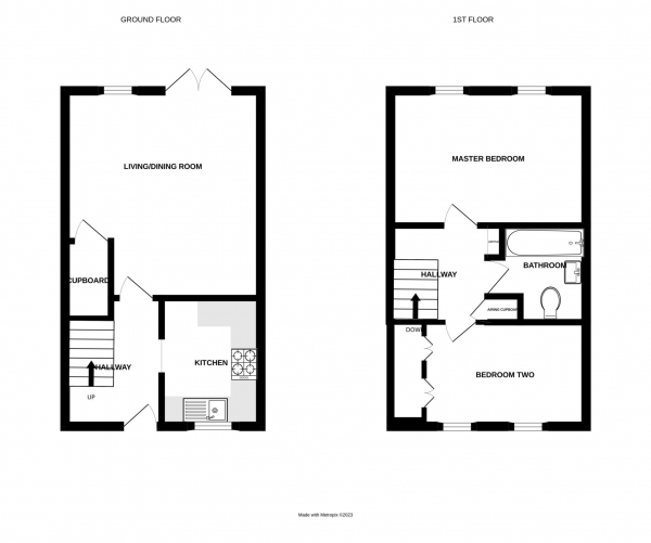 Floor Plan Image for 2 Bedroom Terraced House to Rent in Queens Pine, Bracknell