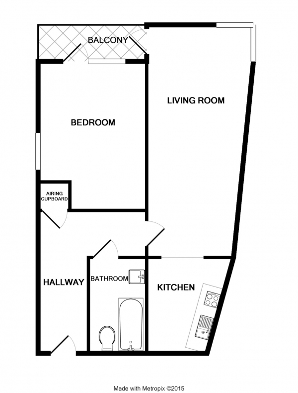 Floor Plan Image for 1 Bedroom Apartment to Rent in Kelvin Gate, Bracknell