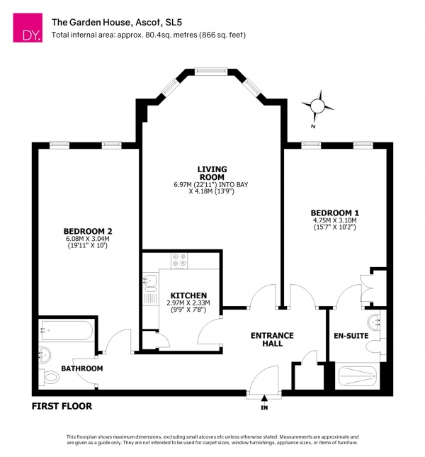 Floor Plan Image for 2 Bedroom Apartment for Sale in The Garden House, Sunningdale