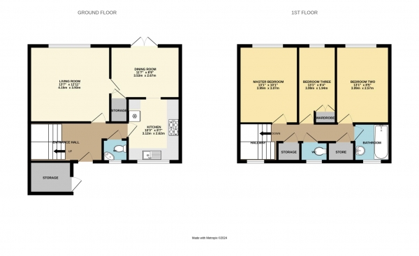 Floor Plan Image for 3 Bedroom Terraced House for Sale in Keldholme, Bracknell