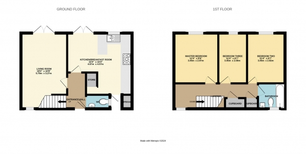 Floor Plan Image for 3 Bedroom Terraced House for Sale in Evedon, Bracknell