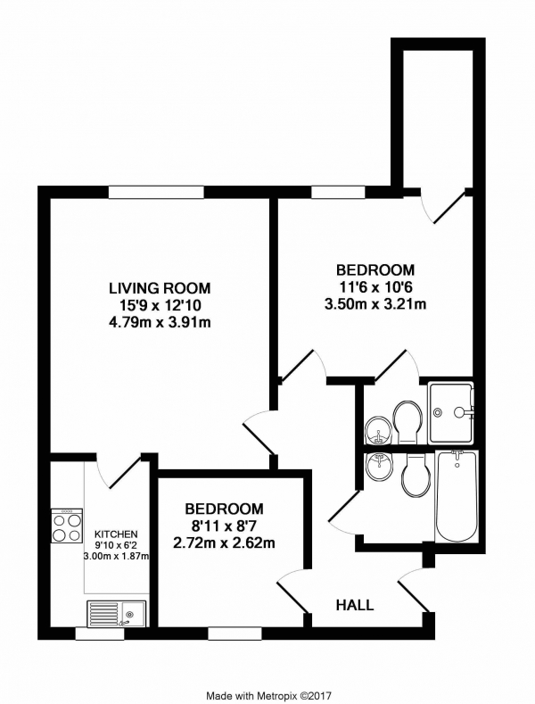 Floor Plan Image for 2 Bedroom Apartment for Sale in Glendower, Bracknell