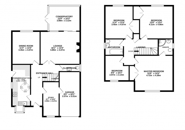 Floor Plan Image for 4 Bedroom Detached House to Rent in Pitch Place, Binfield