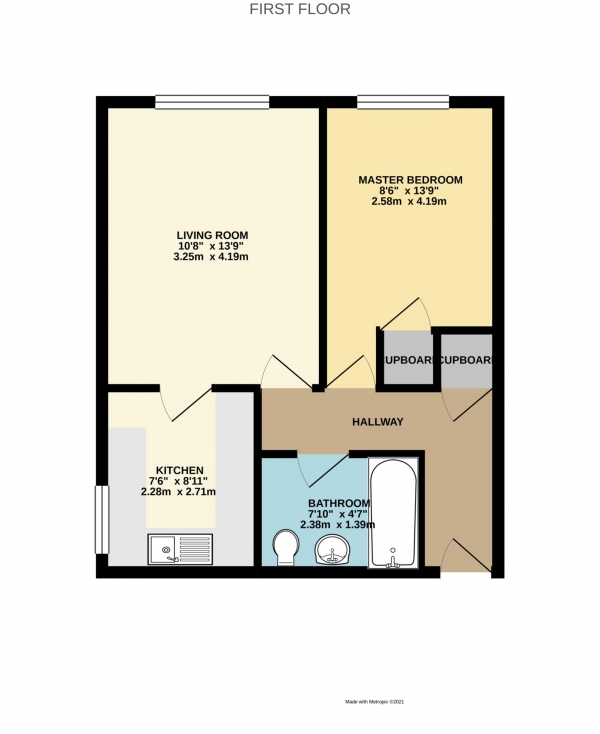 Floor Plan Image for 1 Bedroom Apartment to Rent in Crowthorne Road, Bracknell