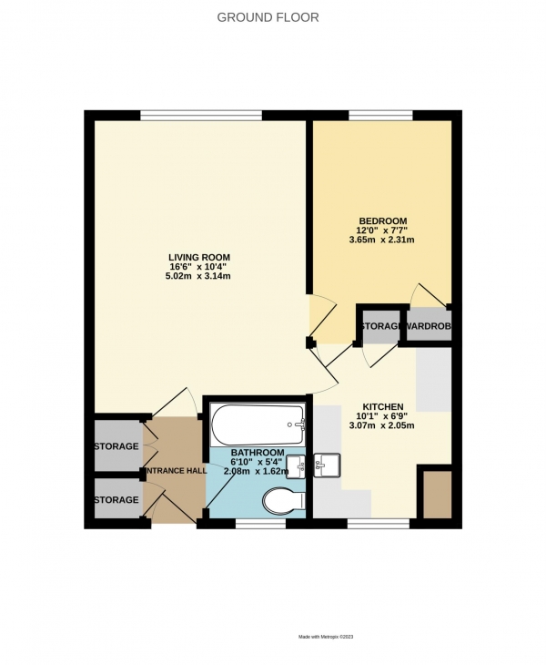 Floor Plan Image for 1 Bedroom Apartment to Rent in Bryony House, Bracknell