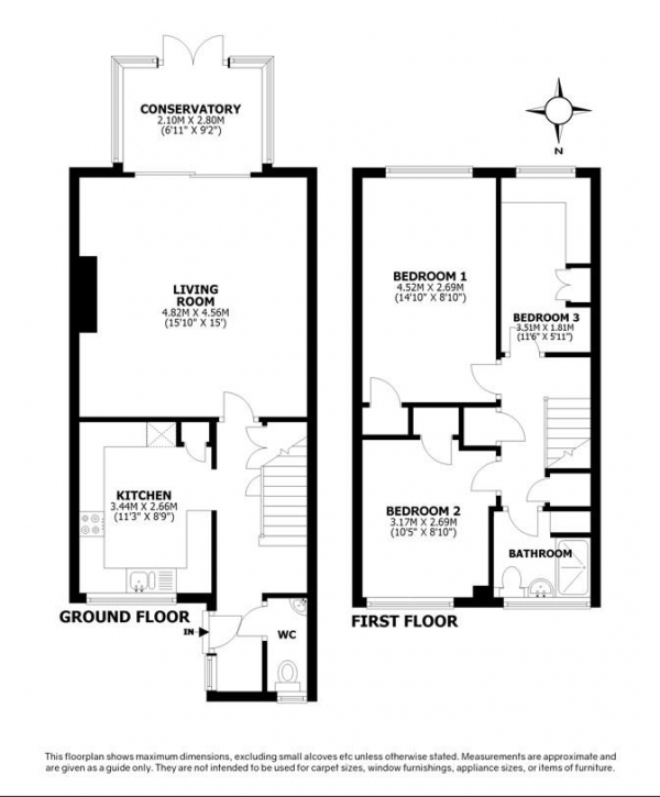 Floor Plan Image for 3 Bedroom Terraced House for Sale in Holland Pines, Bracknell