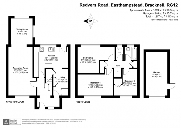 Floor Plan Image for 3 Bedroom Terraced House for Sale in Redvers Road, Bracknell