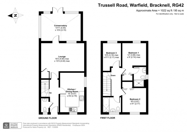 Floor Plan Image for 3 Bedroom Detached House for Sale in Trussell Road, Warfield