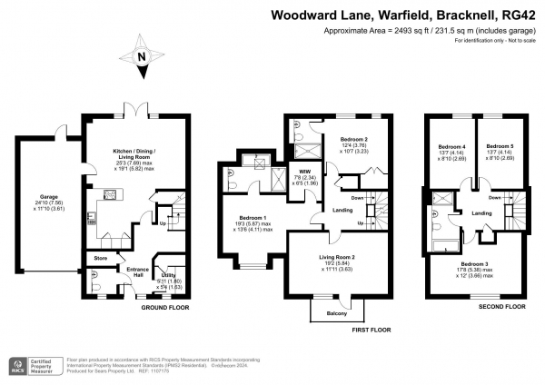 Floor Plan for 5 Bedroom Detached House to Rent in Woodward Lane, Bracknell, RG42, 6FD - £808 pw | £3500 pcm