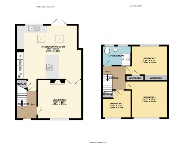 Floor Plan Image for 3 Bedroom Terraced House for Sale in Bradfields, Bracknell