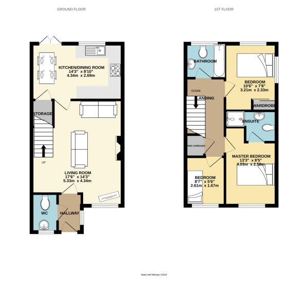 Floor Plan Image for 3 Bedroom End of Terrace House for Sale in Hollerith Rise, Bracknell