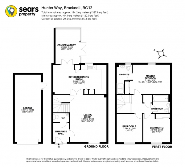 Floor Plan Image for 3 Bedroom Detached House for Sale in Hunter Way, Bracknell