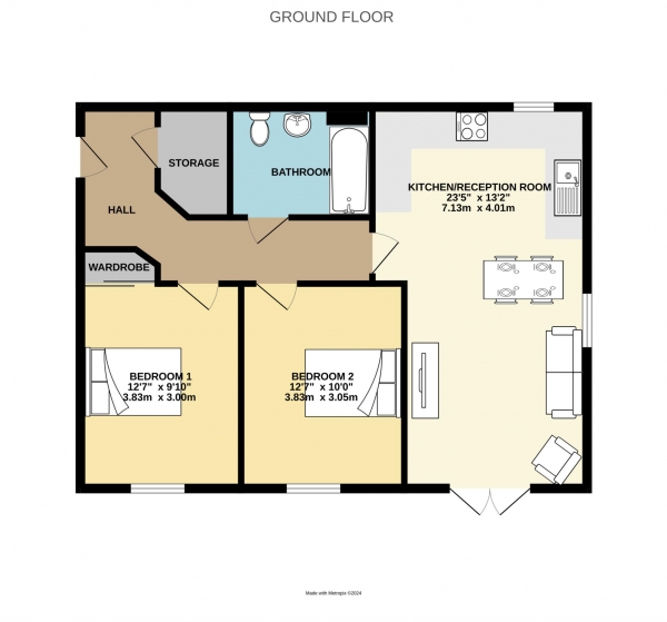 Floor Plan Image for 2 Bedroom Apartment for Sale in Watermint Place, Bracknell