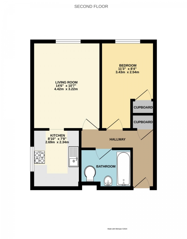 Floor Plan Image for 1 Bedroom Apartment for Sale in Crowthorne Road, Bracknell