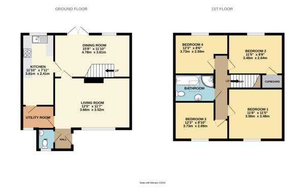 Floor Plan Image for 4 Bedroom Terraced House for Sale in Glebewood, Bracknell