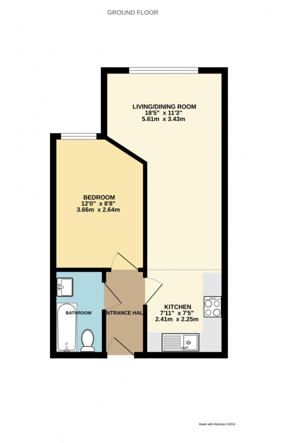 Floor Plan Image for 1 Bedroom Apartment for Sale in Opladen Way, Bracknell