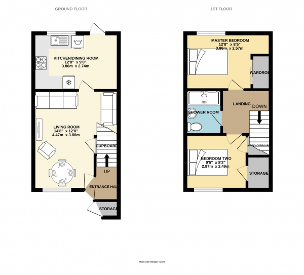 Floor Plan Image for 2 Bedroom Terraced House for Sale in Teresa Vale, Warfield