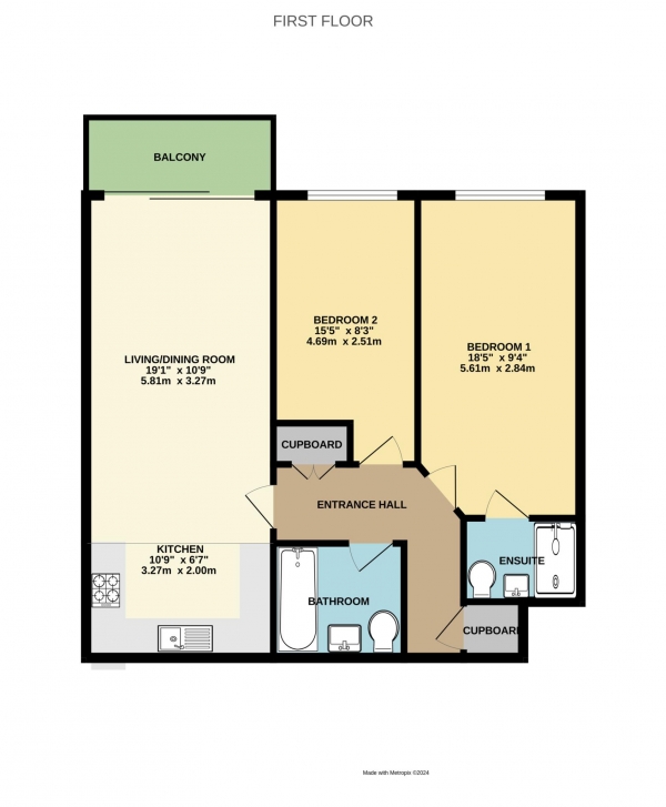 Floor Plan Image for 2 Bedroom Apartment for Sale in London Road, Binfield