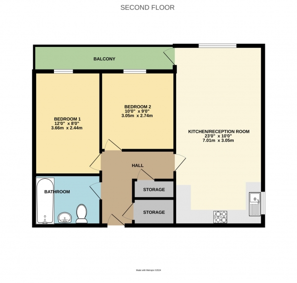 Floor Plan Image for 2 Bedroom Apartment for Sale in Larges Lane, Bracknell