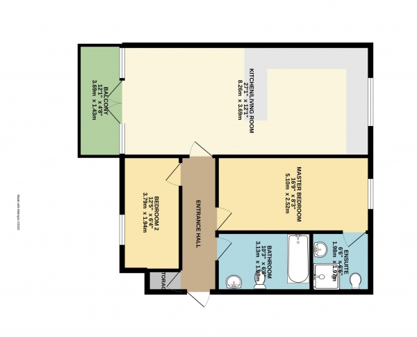 Floor Plan Image for 2 Bedroom Flat to Rent in Nicholson Park, Bracknell