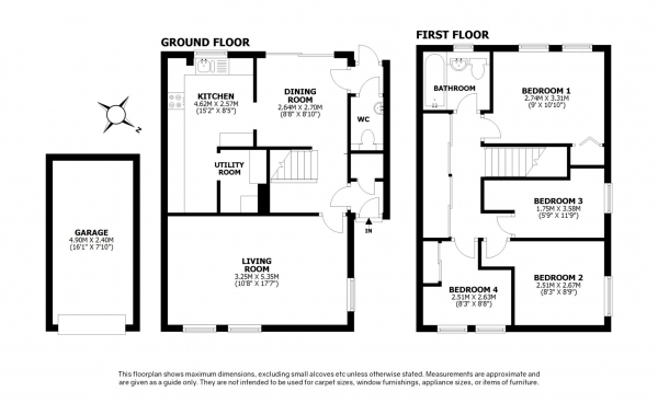 Floor Plan Image for 4 Bedroom Terraced House for Sale in Kimberley, Bracknell