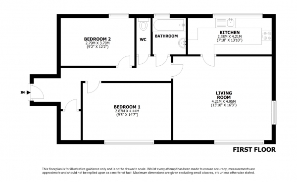 Floor Plan Image for 2 Bedroom Apartment for Sale in Deepdale, Bracknell