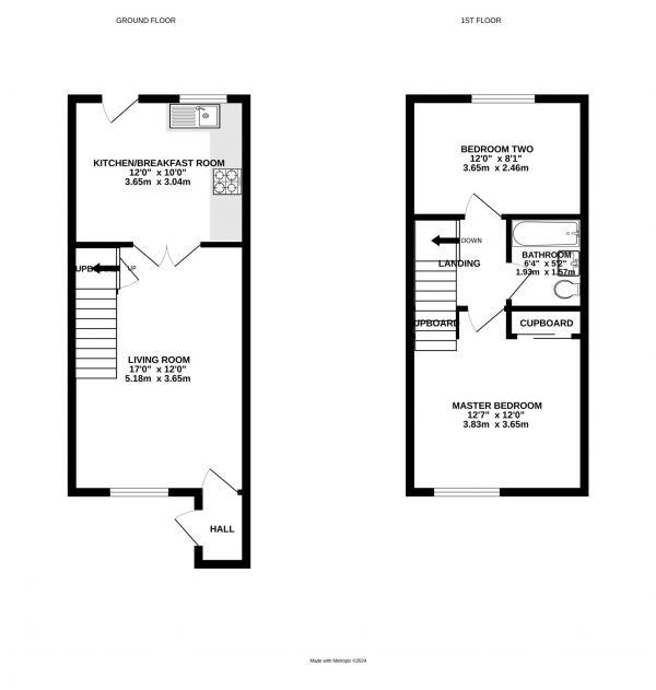 Floor Plan Image for 2 Bedroom Terraced House for Sale in Westcotts Green, Warfield