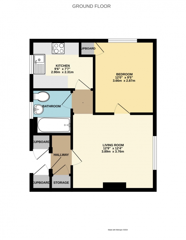 Floor Plan Image for 1 Bedroom Apartment for Sale in Thornhill, Bracknell