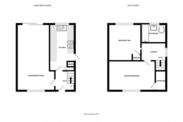 Floor Plan Image for 2 Bedroom End of Terrace House to Rent in Kennel Lane, Bracknell