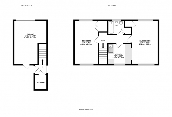 Floor Plan Image for 1 Bedroom Maisonette for Sale in Cottesmore, Bracknell