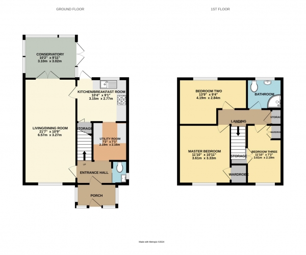 Floor Plan Image for 3 Bedroom End of Terrace House for Sale in Latimer, Bracknell