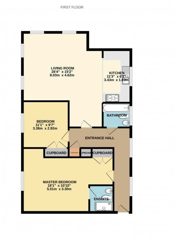 Floor Plan Image for 2 Bedroom Apartment to Rent in Highgrove Avenue, Ascot