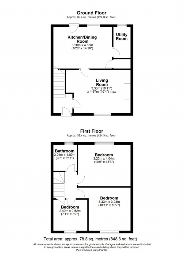 Floor Plan Image for 3 Bedroom Terraced House for Sale in The Crescent, HITCHIN, Hertfordshire