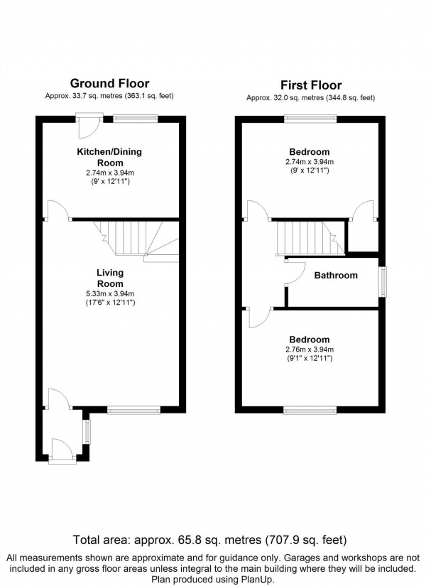 Floor Plan Image for 2 Bedroom Semi-Detached House for Sale in Coleridge Close, HITCHIN, Hertfordshire