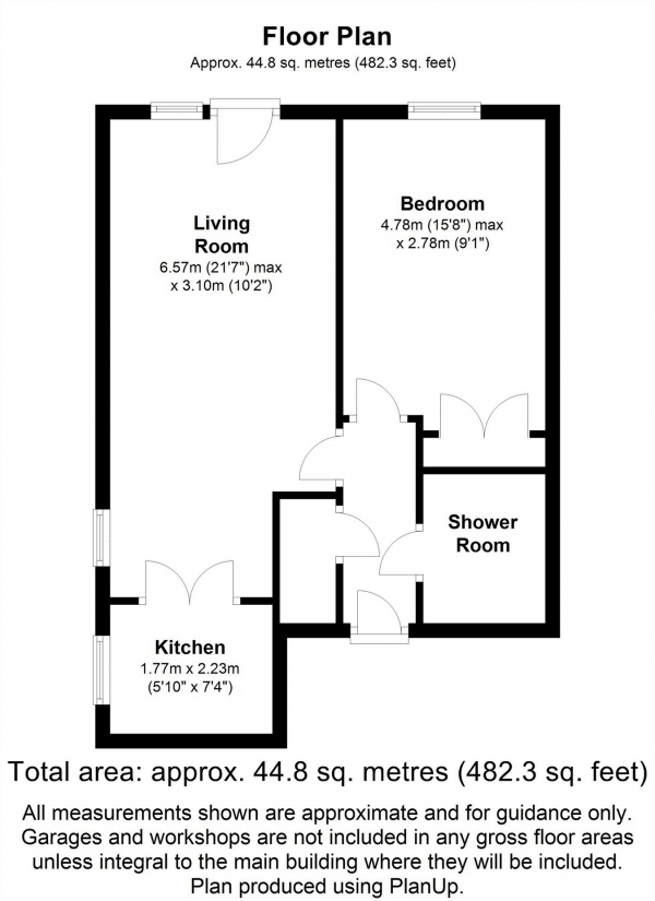 Floor Plan Image for 1 Bedroom Retirement Property for Sale in Saxon Court, Queen Street, HITCHIN, Hertfordshire