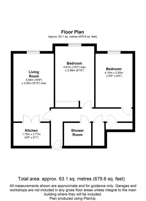 Floor Plan Image for 2 Bedroom Retirement Property for Sale in Maples Court, Bedford Road, Hitchin, Hertfordshire