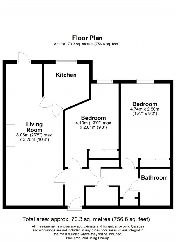 Floor Plan Image for 2 Bedroom Retirement Property for Sale in Whitings Court, Paynes Park, HITCHIN, Hertfordshire