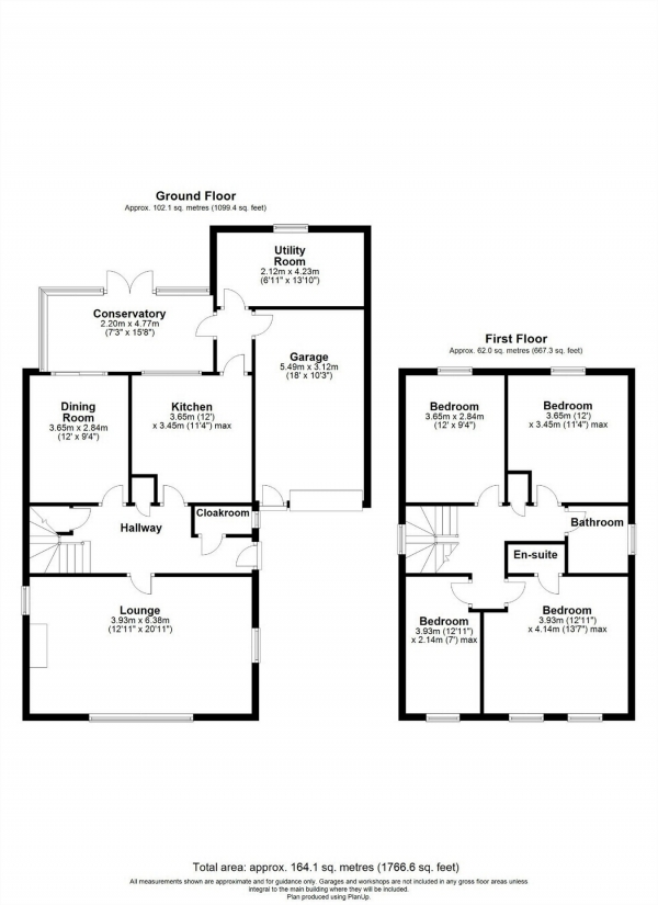 Floor Plan Image for 4 Bedroom Detached House for Sale in Walnut Close, HITCHIN, Hertfordshire