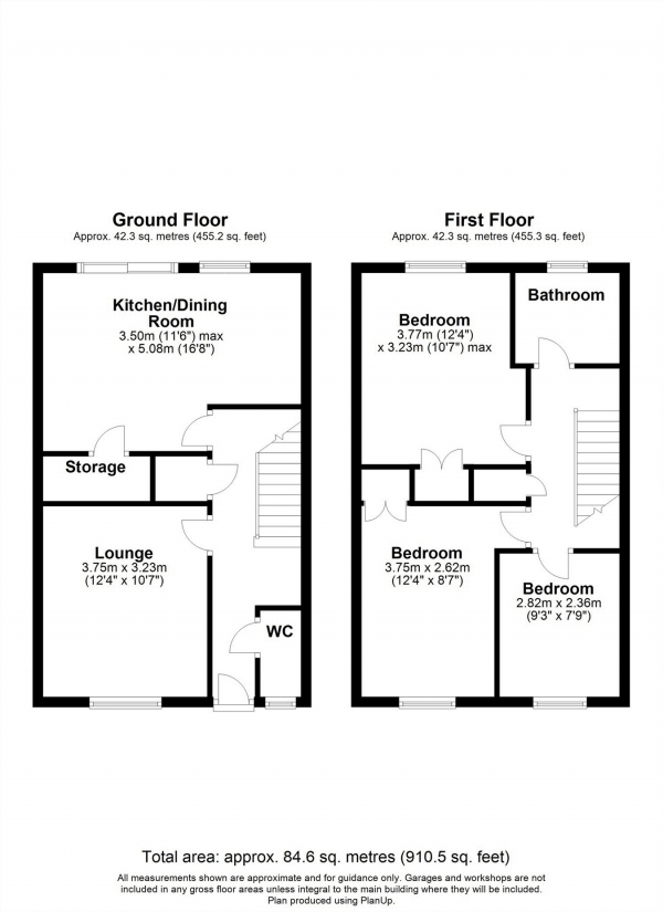 Floor Plan Image for 3 Bedroom Terraced House for Sale in Maylin Close, HITCHIN, Hertfordshire