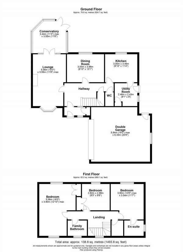 Floor Plan Image for 3 Bedroom Detached House for Sale in Franklin Close, PIRTON, Hitchin, Hertfordshire