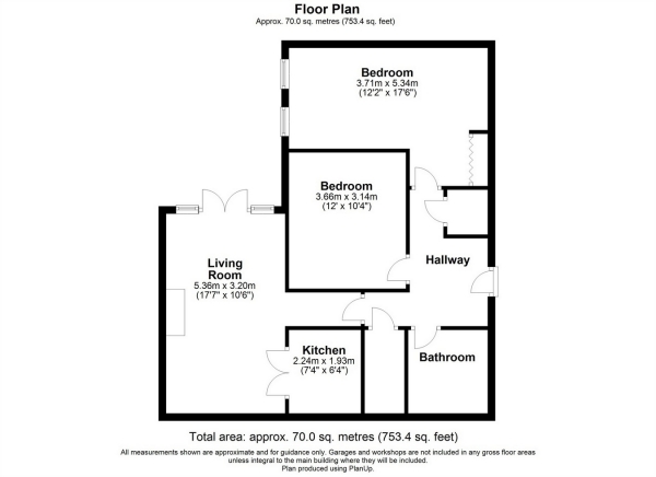 Floor Plan Image for 2 Bedroom Retirement Property for Sale in Maples Court, Bedford Road, HITCHIN, Hertfordshire